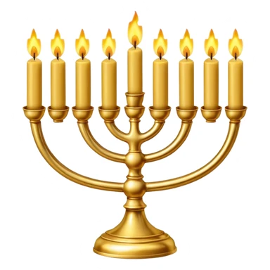 Menorah with 3 candles on the left and right sides sticker