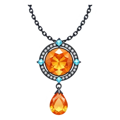 fantasy-magic-orange-necklace-diamonds sticker