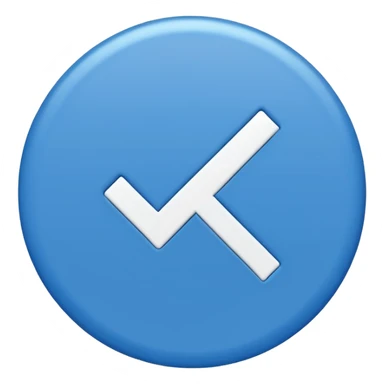 A blue circle entered by a white check mark sticker
