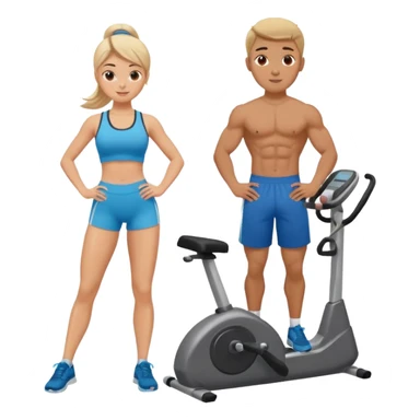 fitness girl and boy sticker