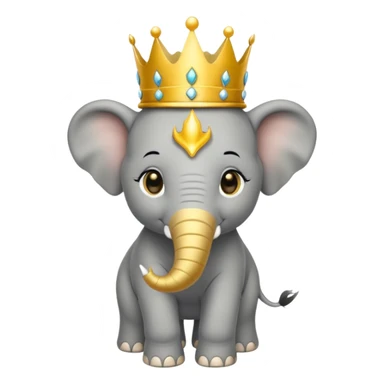Elephant calf with small crown symbol on head. sticker