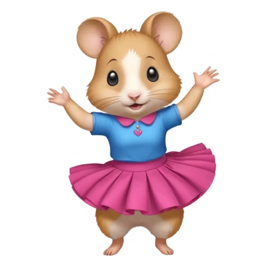 hamster  girl  dancing with skirt sticker