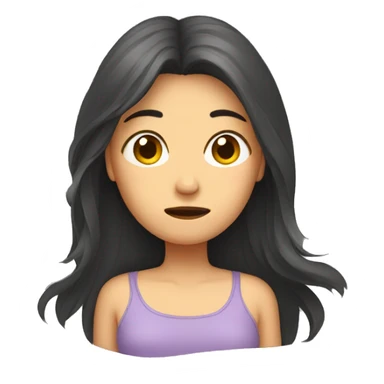 sad woman holding falling hair sticker