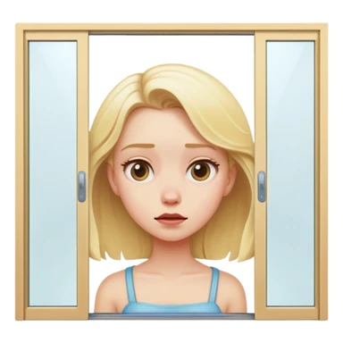 Blonde Girl squished in sliding doors sticker