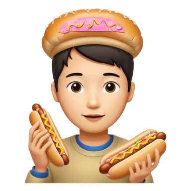 Asian eating dog anima sticker