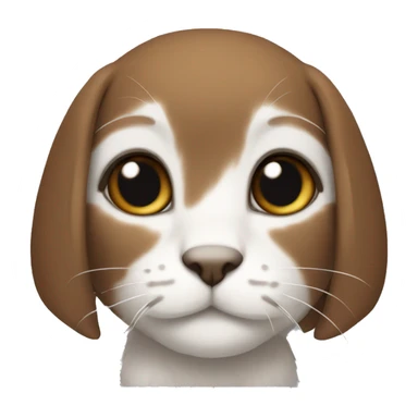 The lop-eared cat is brown with a white chest sticker