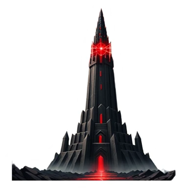 Barad Dúr from Lord of the Rings, Dark, giant Tower, with red laser beams shooting into the sky sticker