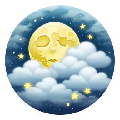 Yellow Moonlight and clouds with beautiful finish  sticker
