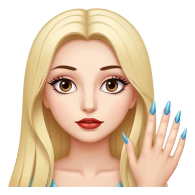 Girl with long nails and lashes sticker