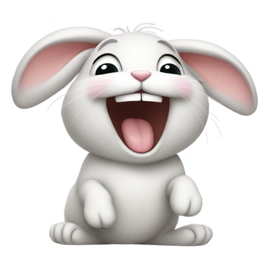 cute bunny laughing sticker