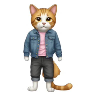 Cat with clothes sticker