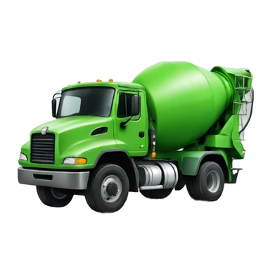 green concrete mixer truck sticker
