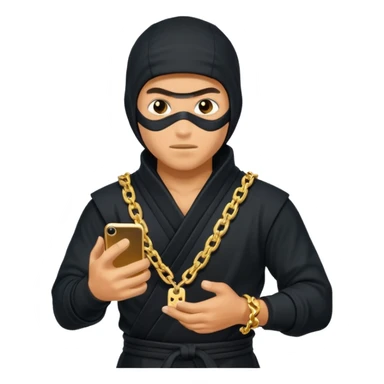 Ninja gold chain on his phone sticker