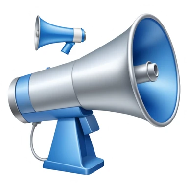 An icon featuring a megaphone, a press release, and a social media icon, symbolizing advertising and public relations. The design includes a billboard and communication network lines, representing brand promotion and media outreach. Transparent background highlights the power of communication. sticker