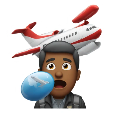panic in front of a plane sticker