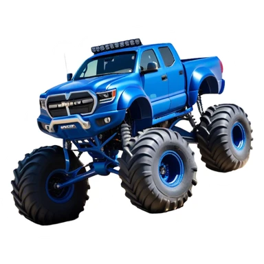 Bigfoot - Bigfoot 4x4 (Model Year: 2022) (Iconic colour: Blue) - An oversized, rugged monster truck with bold, aggressive lines painted in a striking blue. Focus on massive, rugged tires and a muscular chassis that exudes raw power and an urban legend feel. sticker