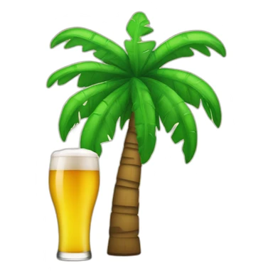 Cerveza y una palmera sticker