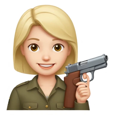 gun to head person smiling sticker