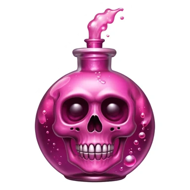 glitter toxic pink potion with dead symbol
 sticker