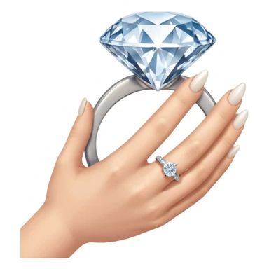 a hand holding a diamond engagement ring  sticker