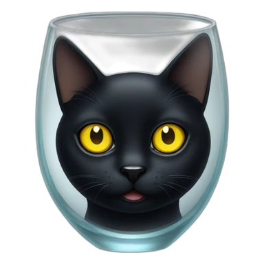 Black cat with yellow eyes in a Glass sticker