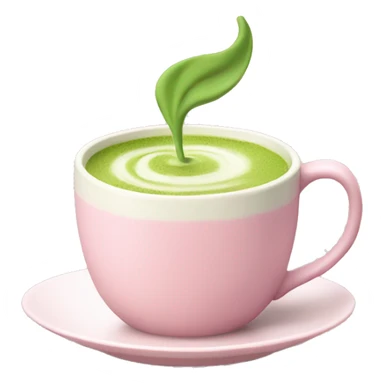 matcha latte in a light pink mug sticker