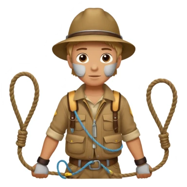 Boy with rope,Jungle Explorers. sticker