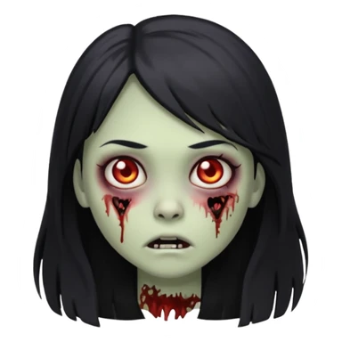 girl zombie long hair side bang ios memoji sticker