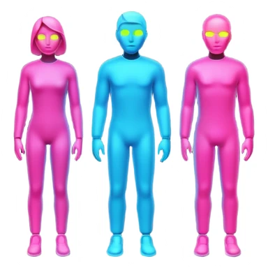 AI letters above three human silhouettes sticker