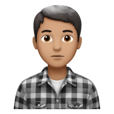 Vaquero camisa de cuadros blanca con negro  joven sacando humo d ela boca  sticker