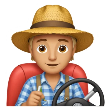 GRANJERO MANEJANDO AUTO sticker