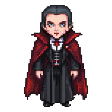 Classic Dracula vampire with widow's peak sticker