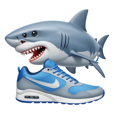 tiburon con zapatillas sticker