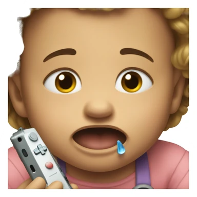 crying baby with nintendo sticker