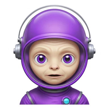 Neon purple gollum with a space helmet on sticker