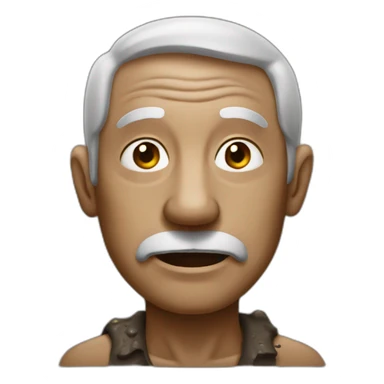 Dirty old man covered in mud sticker