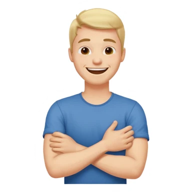 Arms crossed holding neck laughing guy sticker