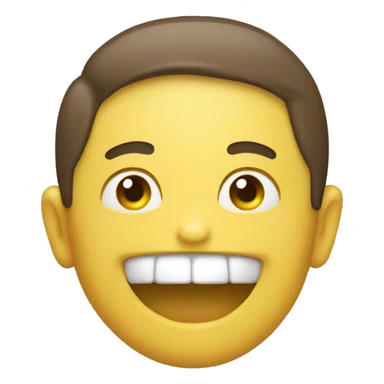 Smiling emoji with yellow bone in its mouth sticker