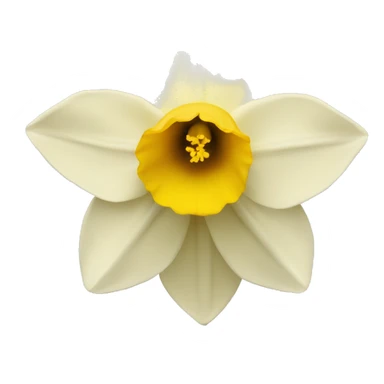 simple Daffodil emoji balck and white sticker