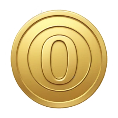 Small gold coin with "0" label in center sticker