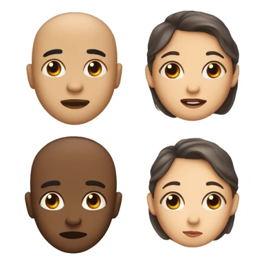 emoji with a really big forehead, big eyebrows, big lips, white skin color, a mole on right cheek sticker