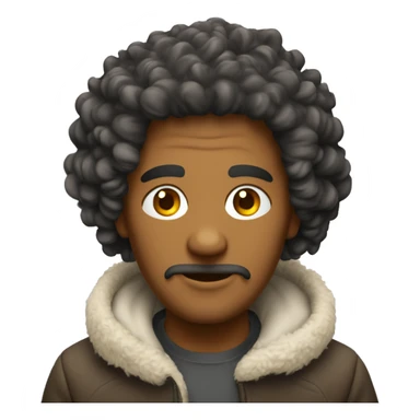 homme métisse aux cheveux bouclés avec une capuche sticker