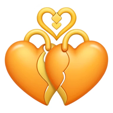 Twin hearts in pastel orange and yellow sticker