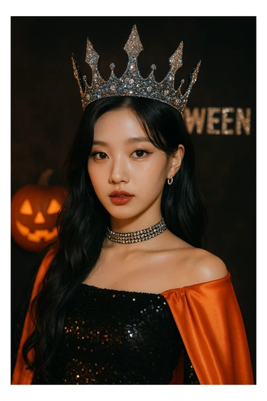 halloween kpop idol crown, sparkly and trendy sticker