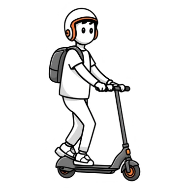 person riding an electric scooter sticker