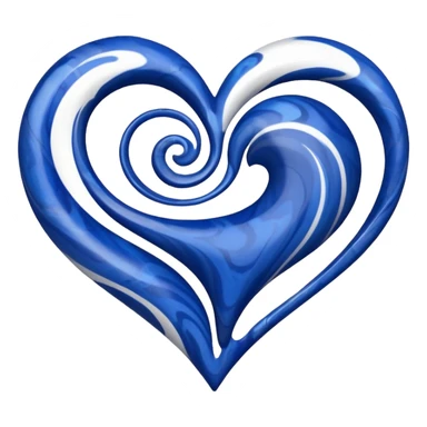 Dark blue and white mixed heart sticker