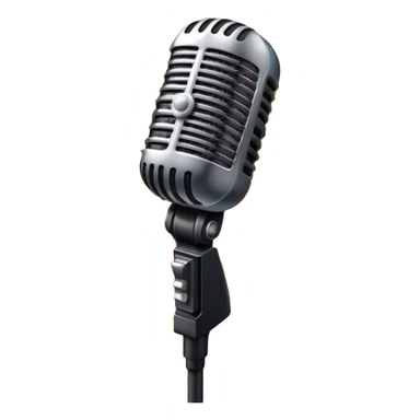 Create a vibrant and dynamic emoji that represents pop vocal performance without people. The design should feature a close-up of a classic stage microphone (retro-style) with a lanyard, set against a stage background. Add concert lighting, a celebratory salute of confetti or fireworks in the background, and musical notes forming a ribbon, symbolizing the performance and creativity of pop vocals. Include subtle elements like a formal stage costume to emphasize the professional aspect. Use bright, bold colors like gold, red, and neon to reflect the energetic and glamorous nature of pop vocal performance. The background should be transparent. sticker