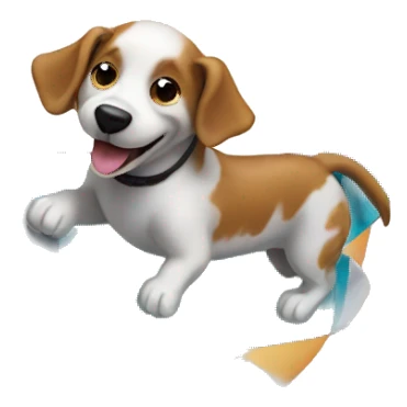 dog riding surfboard on moon sticker