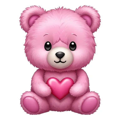 pink cute teddy bear sending hearts and love sticker