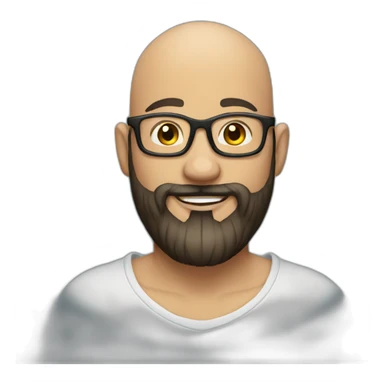 Tattooed beard man bald with glasses sticker